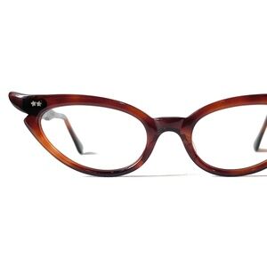 Petite Fit Cat Eye MCM Eyeglasses New Old Stock 1950s Tortoise Glasses Frames US